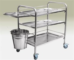 Xe bồn inox đựng đồ - KT: 700x600x700, bánh D125